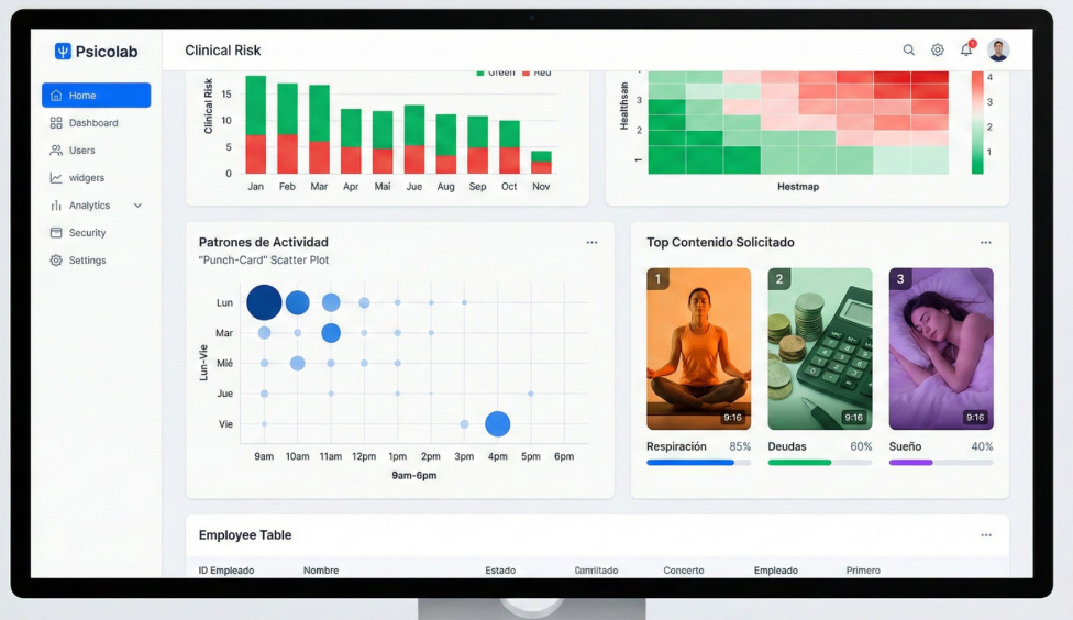 Dashboard de Clima Emocional - Métricas y Mapa de Calor